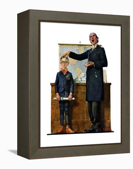 "Schoolmaster" or "First in his Class", June 26,1926-Norman Rockwell-Framed Premier Image Canvas