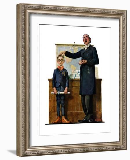 "Schoolmaster" or "First in his Class", June 26,1926-Norman Rockwell-Framed Giclee Print