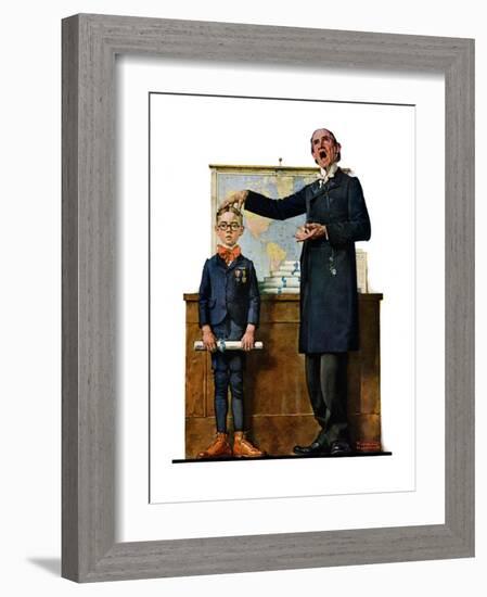 "Schoolmaster" or "First in his Class", June 26,1926-Norman Rockwell-Framed Giclee Print