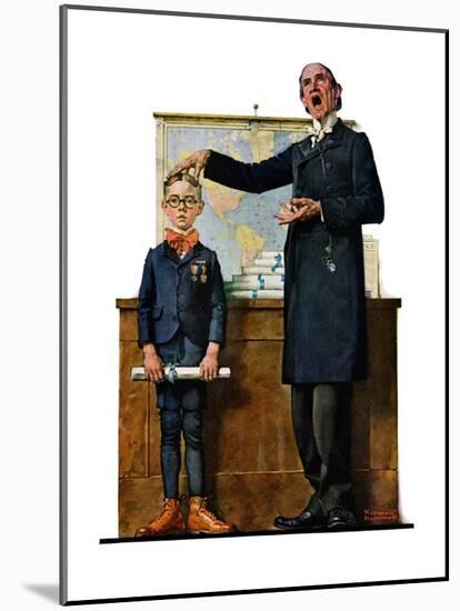 "Schoolmaster" or "First in his Class", June 26,1926-Norman Rockwell-Mounted Giclee Print