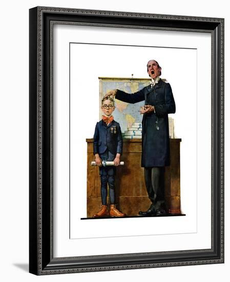 "Schoolmaster" or "First in his Class", June 26,1926-Norman Rockwell-Framed Giclee Print
