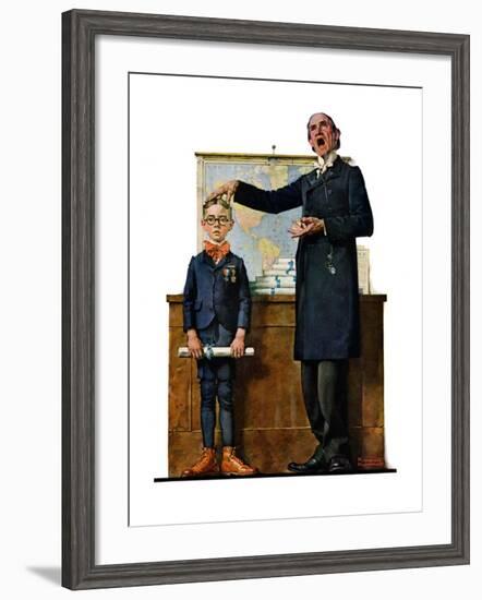 "Schoolmaster" or "First in his Class", June 26,1926-Norman Rockwell-Framed Giclee Print