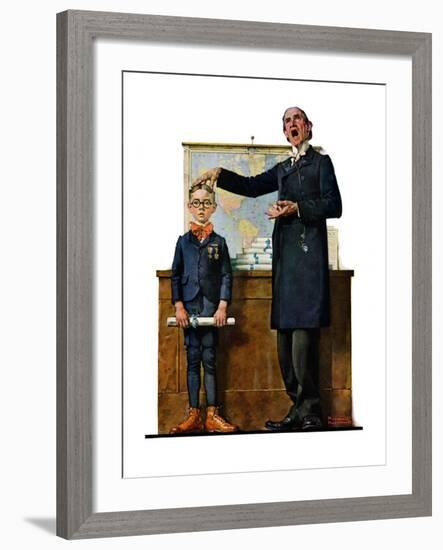 "Schoolmaster" or "First in his Class", June 26,1926-Norman Rockwell-Framed Giclee Print