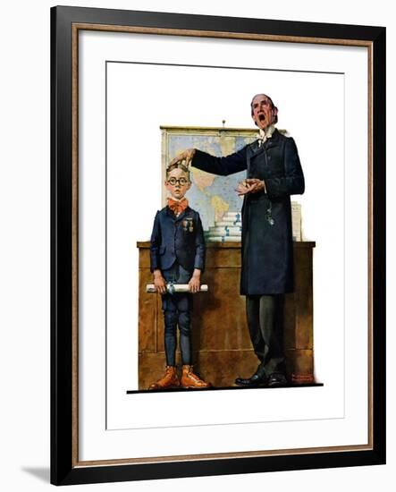 "Schoolmaster" or "First in his Class", June 26,1926-Norman Rockwell-Framed Giclee Print