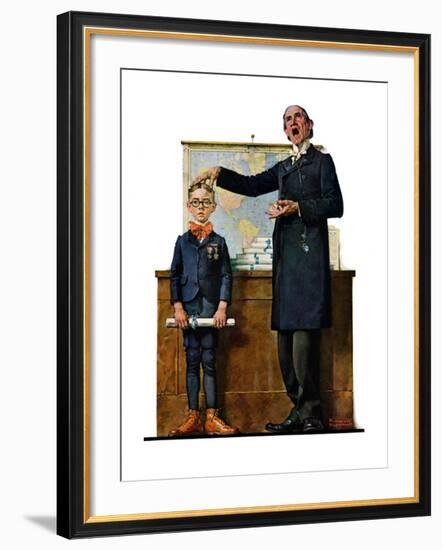 "Schoolmaster" or "First in his Class", June 26,1926-Norman Rockwell-Framed Giclee Print