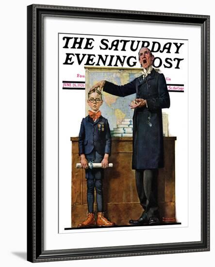 "Schoolmaster" or "First in his Class" Saturday Evening Post Cover, June 26,1926-Norman Rockwell-Framed Giclee Print
