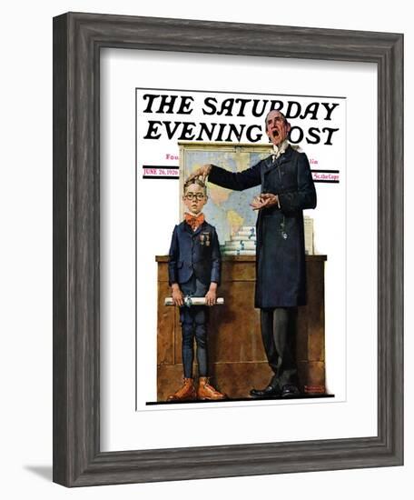 "Schoolmaster" or "First in his Class" Saturday Evening Post Cover, June 26,1926-Norman Rockwell-Framed Giclee Print