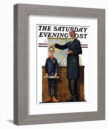 "Schoolmaster" or "First in his Class" Saturday Evening Post Cover, June 26,1926-Norman Rockwell-Framed Giclee Print