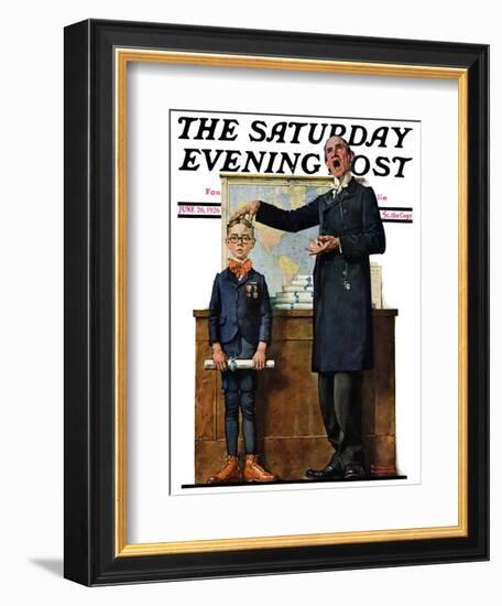 "Schoolmaster" or "First in his Class" Saturday Evening Post Cover, June 26,1926-Norman Rockwell-Framed Giclee Print