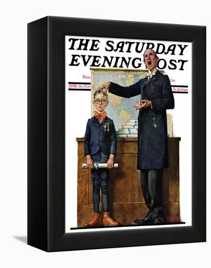 "Schoolmaster" or "First in his Class" Saturday Evening Post Cover, June 26,1926-Norman Rockwell-Framed Premier Image Canvas