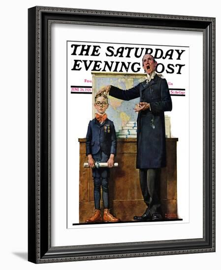 "Schoolmaster" or "First in his Class" Saturday Evening Post Cover, June 26,1926-Norman Rockwell-Framed Giclee Print