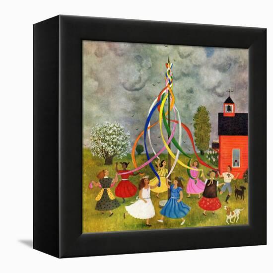 "Schoolyard Maypole Dance," May 4, 1946-Doris Lee-Framed Premier Image Canvas