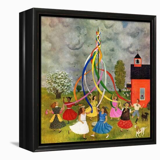 "Schoolyard Maypole Dance," May 4, 1946-Doris Lee-Framed Premier Image Canvas