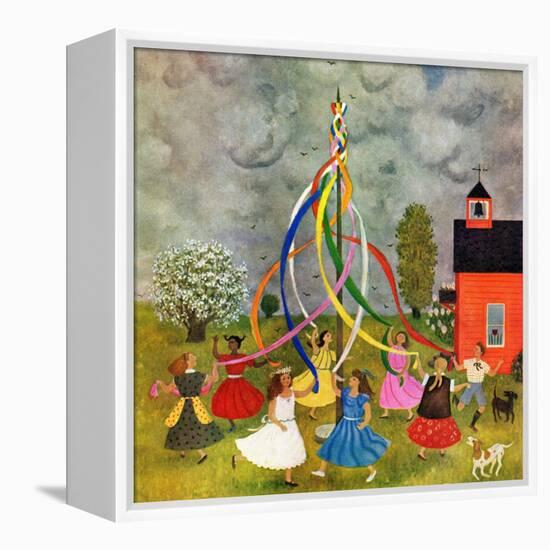 "Schoolyard Maypole Dance," May 4, 1946-Doris Lee-Framed Premier Image Canvas