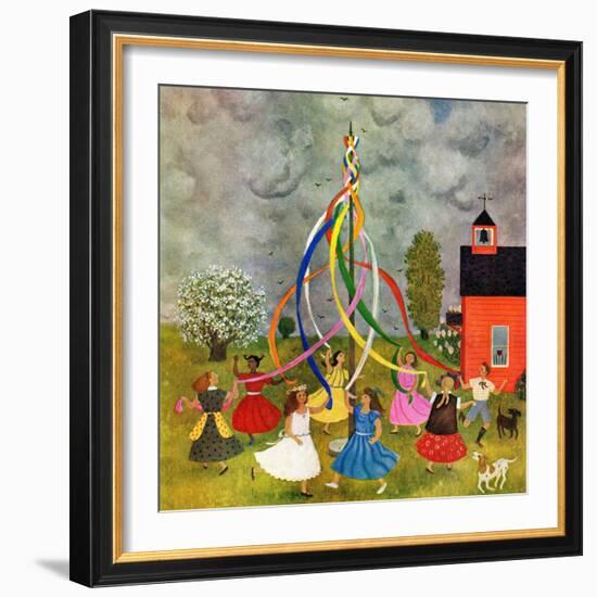 "Schoolyard Maypole Dance," May 4, 1946-Doris Lee-Framed Premium Giclee Print