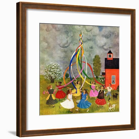 "Schoolyard Maypole Dance," May 4, 1946-Doris Lee-Framed Giclee Print