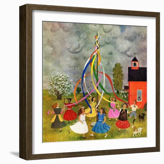 "Schoolyard Maypole Dance," May 4, 1946-Doris Lee-Framed Giclee Print