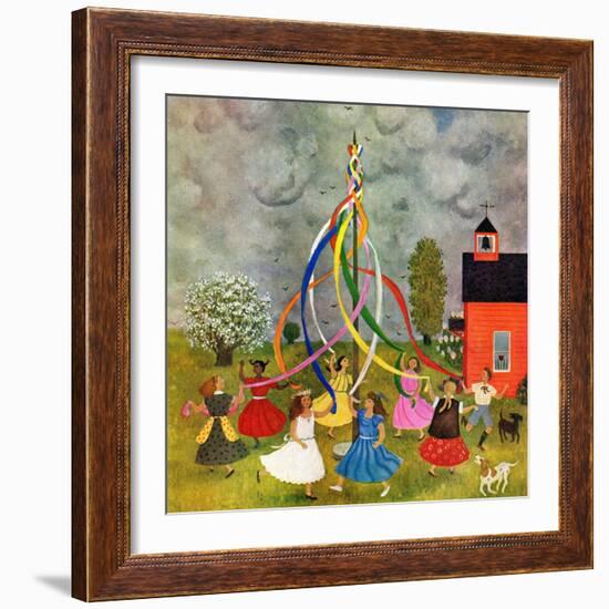 "Schoolyard Maypole Dance," May 4, 1946-Doris Lee-Framed Giclee Print