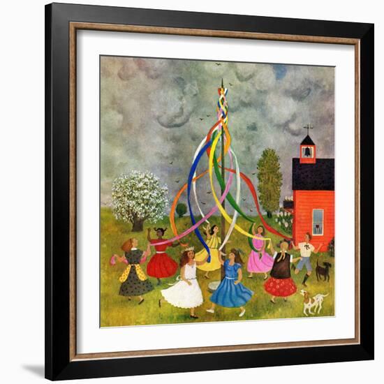 "Schoolyard Maypole Dance," May 4, 1946-Doris Lee-Framed Giclee Print