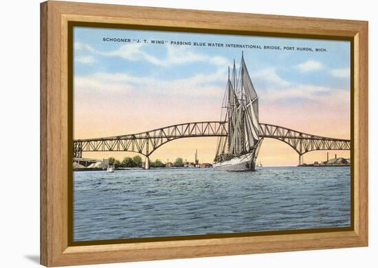 Schooner, Bridge, Port Huron, Michigan-null-Framed Stretched Canvas