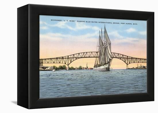 Schooner, Bridge, Port Huron, Michigan-null-Framed Stretched Canvas