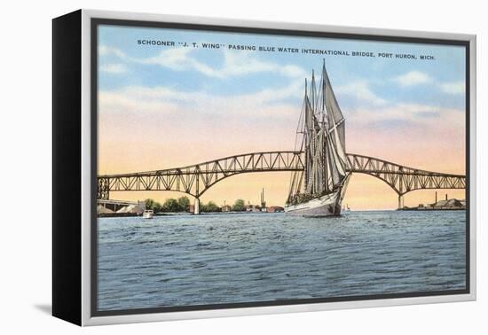 Schooner, Bridge, Port Huron, Michigan-null-Framed Stretched Canvas