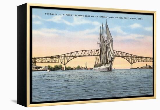 Schooner, Bridge, Port Huron, Michigan-null-Framed Stretched Canvas