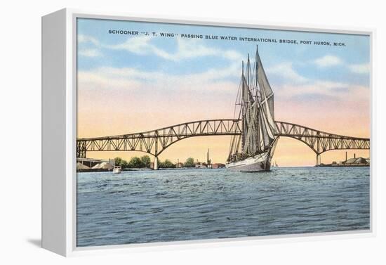 Schooner, Bridge, Port Huron, Michigan-null-Framed Stretched Canvas