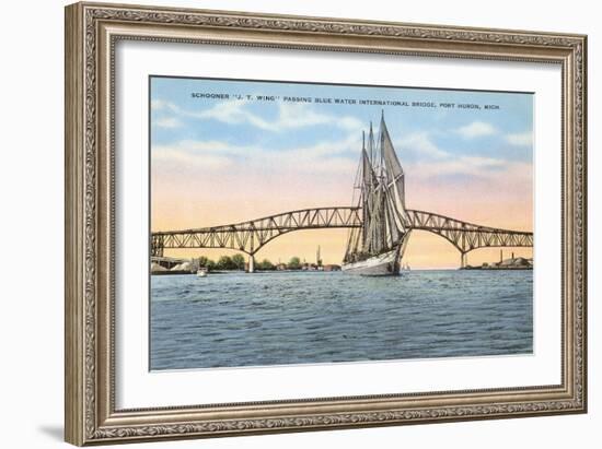 Schooner, Bridge, Port Huron, Michigan-null-Framed Art Print