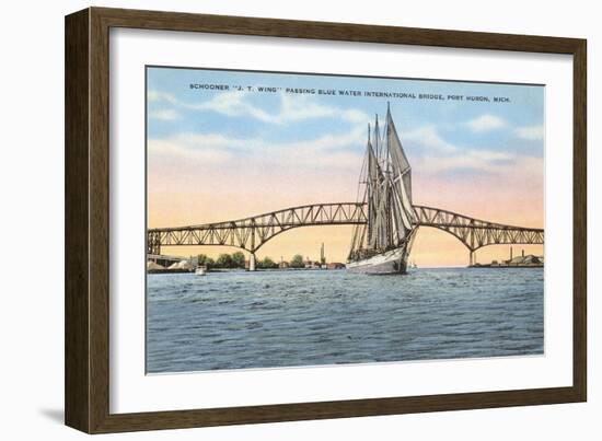 Schooner, Bridge, Port Huron, Michigan-null-Framed Art Print