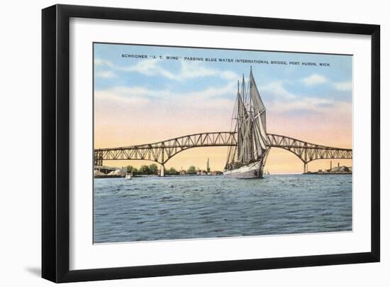 Schooner, Bridge, Port Huron, Michigan-null-Framed Art Print