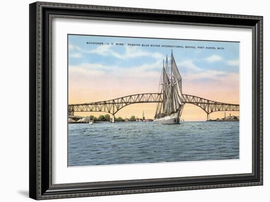 Schooner, Bridge, Port Huron, Michigan-null-Framed Art Print