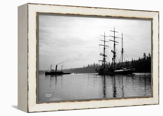 Schooner in Bay, Circa 1912-Asahel Curtis-Framed Premier Image Canvas
