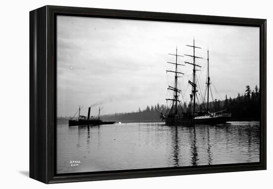 Schooner in Bay, Circa 1912-Asahel Curtis-Framed Premier Image Canvas