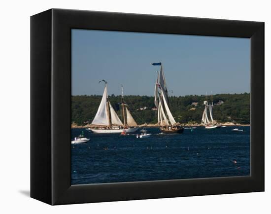 Schooner Leaving Harbor For a Race, Gloucester Schooner Festival, Gloucester, Cape Ann, MA-null-Framed Premier Image Canvas