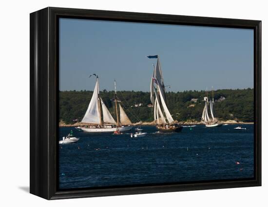 Schooner Leaving Harbor For a Race, Gloucester Schooner Festival, Gloucester, Cape Ann, MA-null-Framed Premier Image Canvas