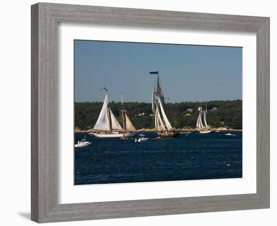 Schooner Leaving Harbor For a Race, Gloucester Schooner Festival, Gloucester, Cape Ann, MA-null-Framed Photographic Print