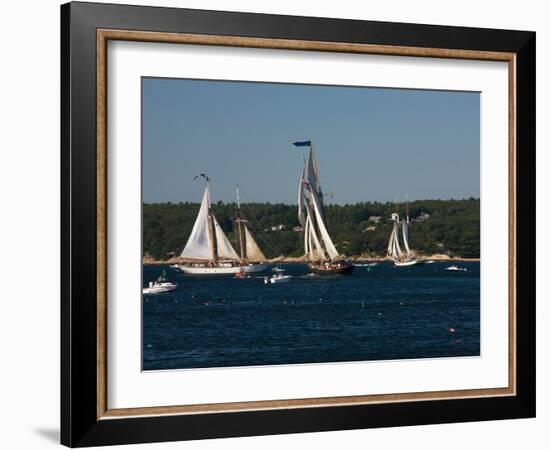 Schooner Leaving Harbor For a Race, Gloucester Schooner Festival, Gloucester, Cape Ann, MA-null-Framed Photographic Print