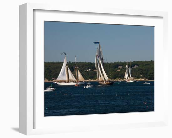 Schooner Leaving Harbor For a Race, Gloucester Schooner Festival, Gloucester, Cape Ann, MA-null-Framed Photographic Print