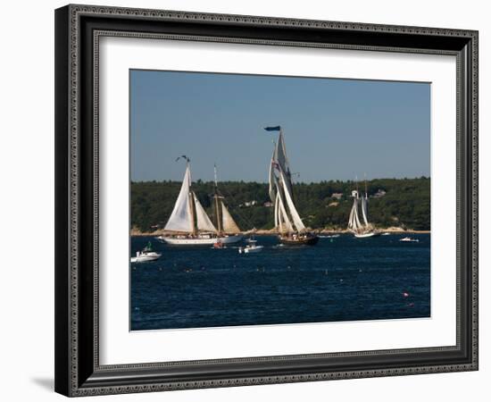 Schooner Leaving Harbor For a Race, Gloucester Schooner Festival, Gloucester, Cape Ann, MA-null-Framed Photographic Print