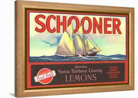 Schooner Lemon Label-null-Framed Stretched Canvas