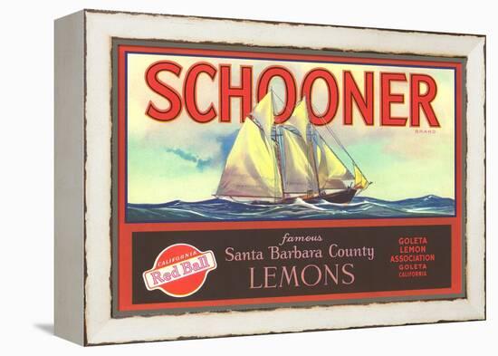 Schooner Lemon Label-null-Framed Stretched Canvas