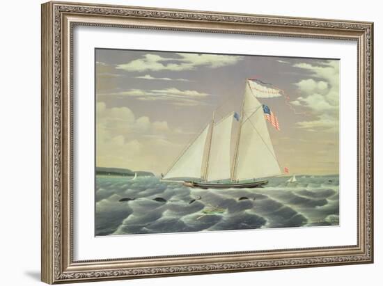 Schooner 'Lewis R. Mackey', 1854-James Bard-Framed Giclee Print