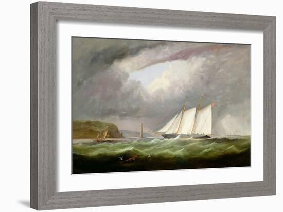 Schooner Yacht 'Esmeralda' in Alderney Roads Off Cap Le Hague, 1861-Arthur Wellington Fowles-Framed Giclee Print