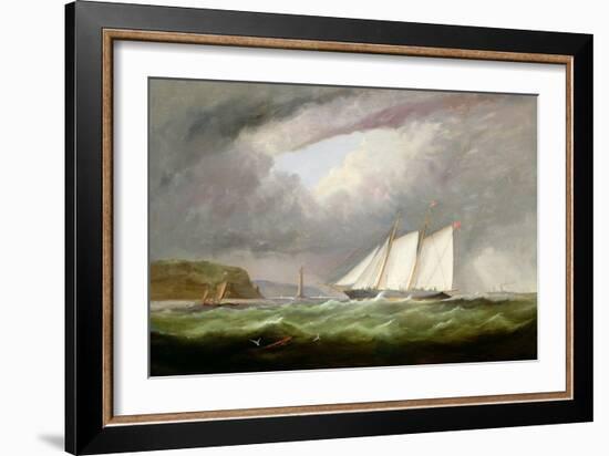 Schooner Yacht 'Esmeralda' in Alderney Roads Off Cap Le Hague, 1861-Arthur Wellington Fowles-Framed Giclee Print