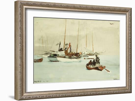 Schooners at Anchor, Key West, 1903-Winslow Homer-Framed Giclee Print