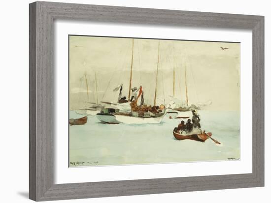 Schooners at Anchor, Key West, 1903-Winslow Homer-Framed Giclee Print