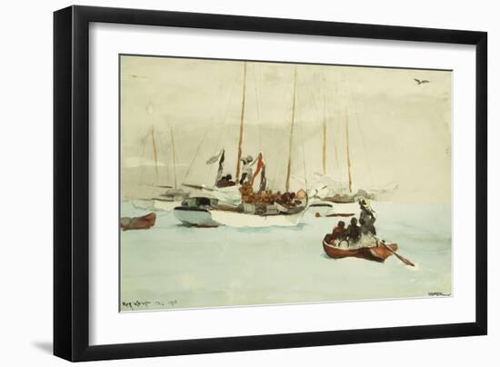 Schooners at Anchor, Key West, 1903-Winslow Homer-Framed Giclee Print