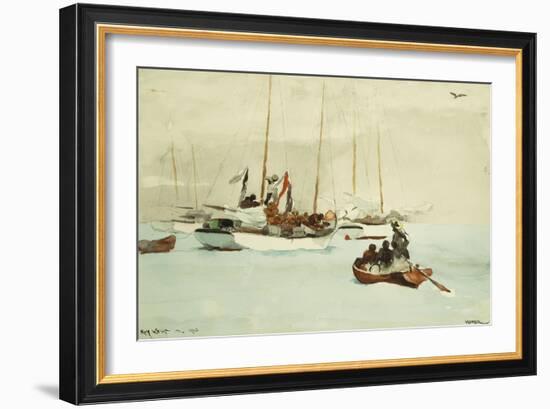 Schooners at Anchor, Key West, 1903-Winslow Homer-Framed Giclee Print