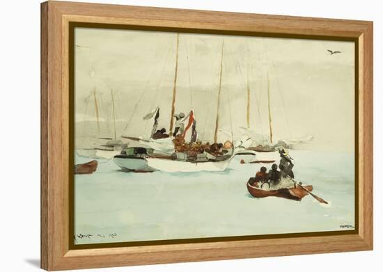 Schooners at Anchor, Key West-Winslow Homer-Framed Premier Image Canvas